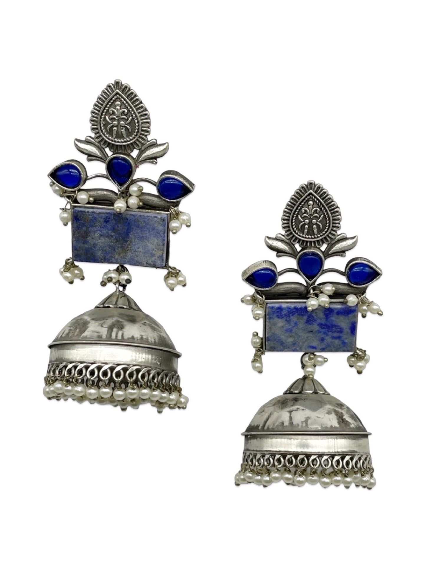 Jhumka Earring Flower With Pearl Design