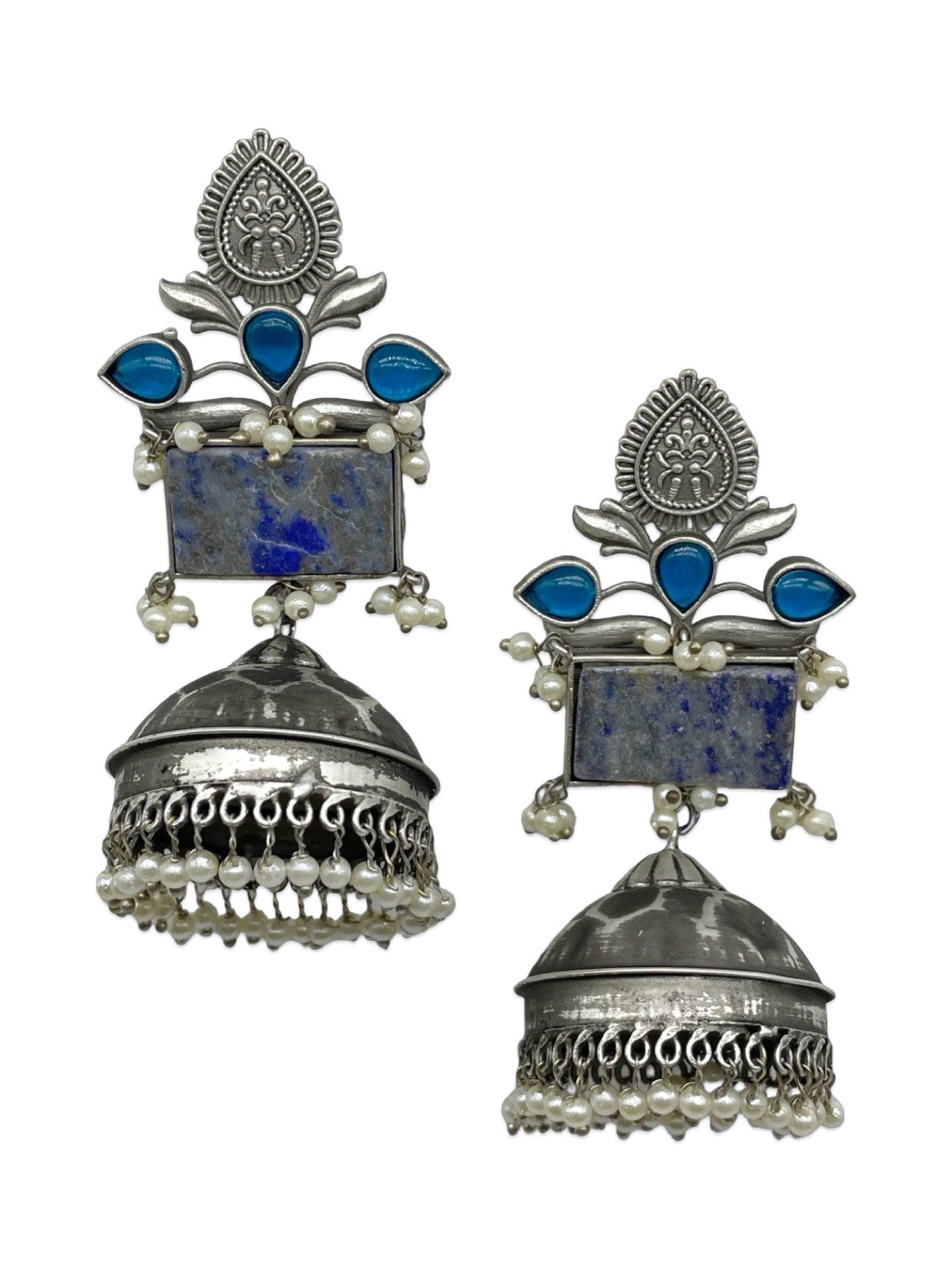 Jhumka Earring Flower With Pearl Design