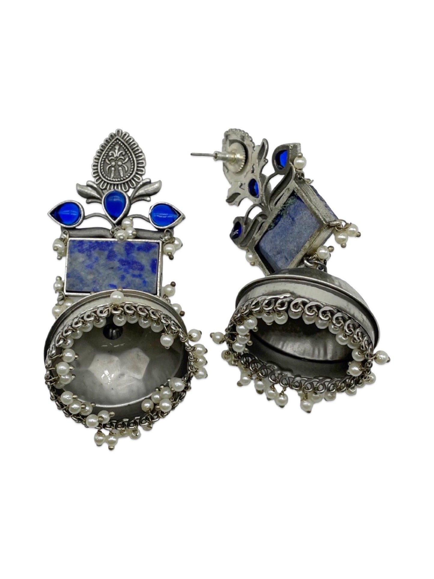 Jhumka Earring Flower With Pearl Design