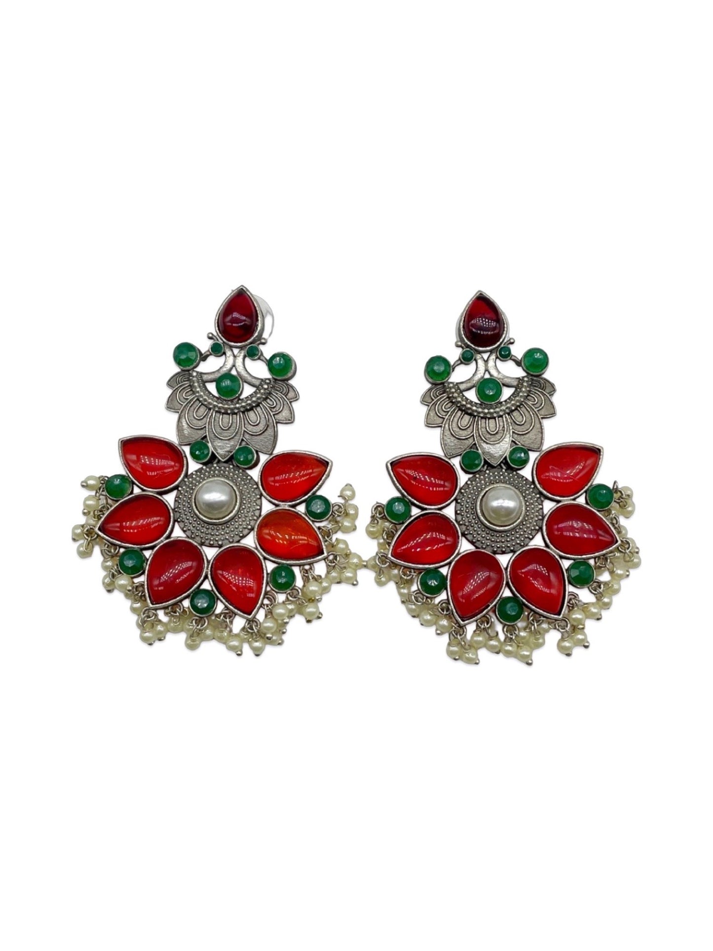 Stud Earring Peacock With Pearl Design