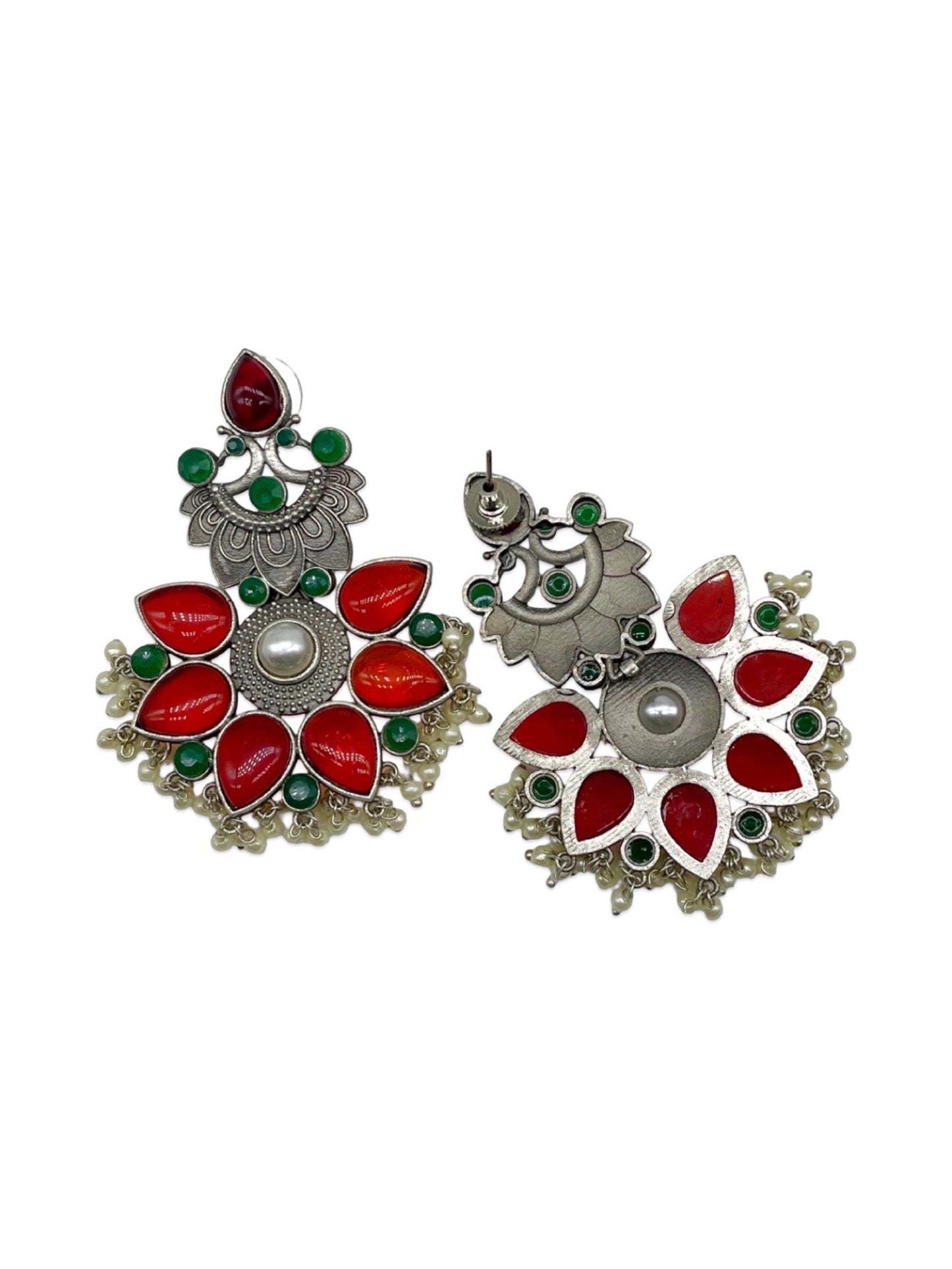 Stud Earring Peacock With Pearl Design