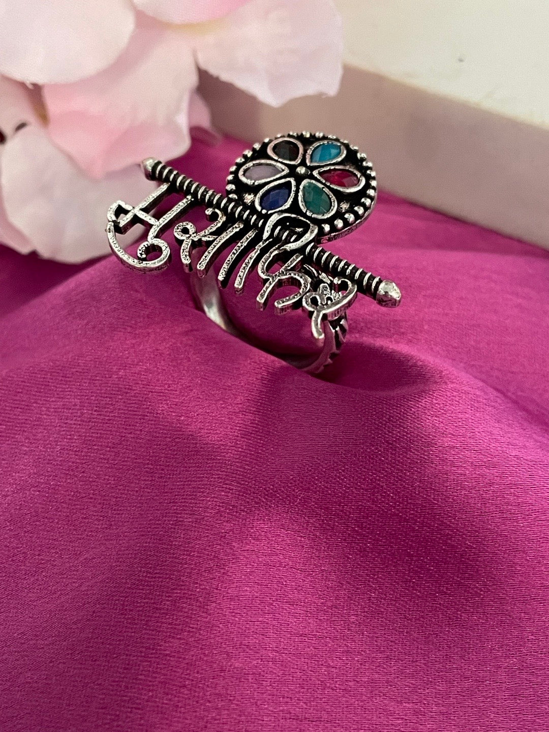 Ring Musafir (Hindi) Design With Multi Stone