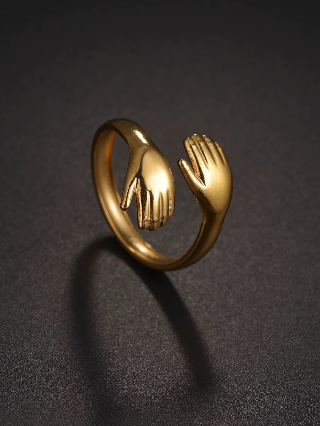 Gold & Silver Plated Promise Hug Finger Ring