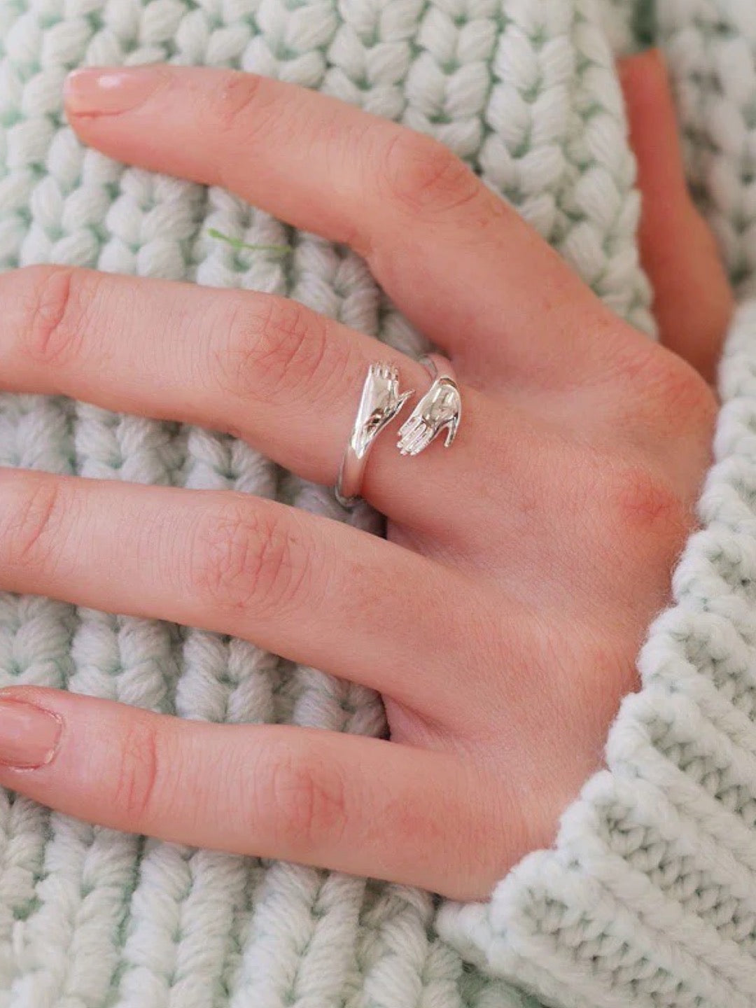 Gold & Silver Plated Promise Hug Finger Ring