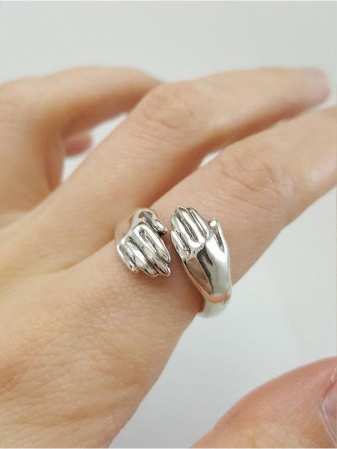Gold & Silver Plated Promise Hug Finger Ring