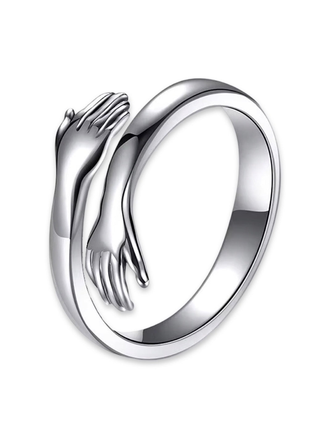 Gold & Silver Plated Promise Hug Finger Ring