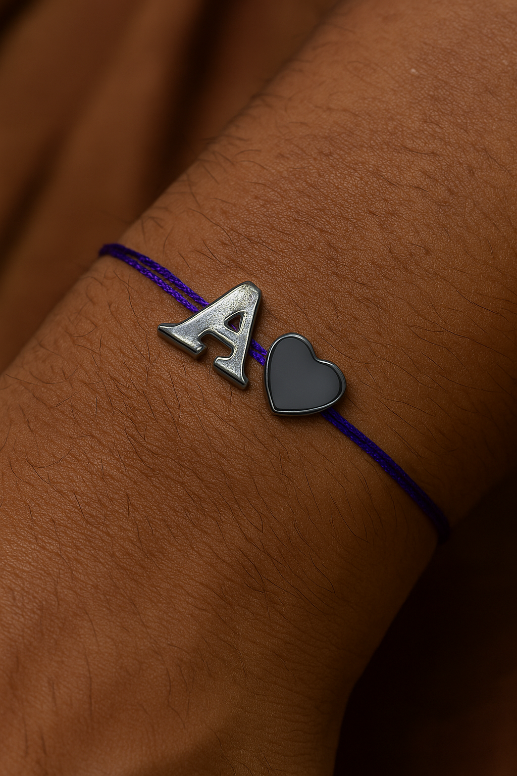 A-Z Letter Silver Heart Charm Rakhi Lumba