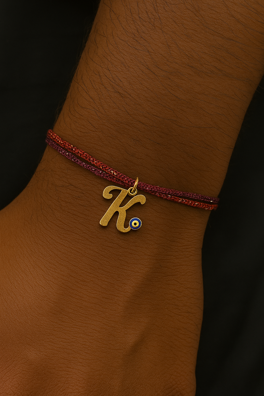 A-Z Letter Evil Eye Thread Rakhi Lumba+Free Necklace chain