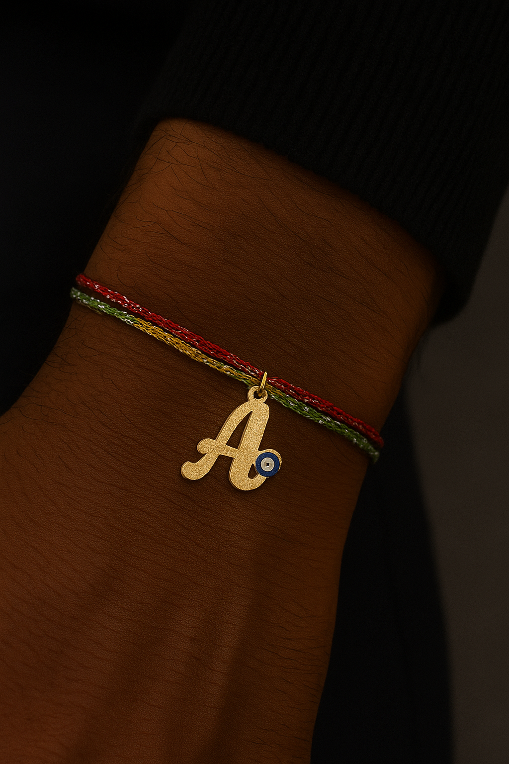 A-Z Letter Evil Eye Thread Rakhi Lumba+Free Necklace chain
