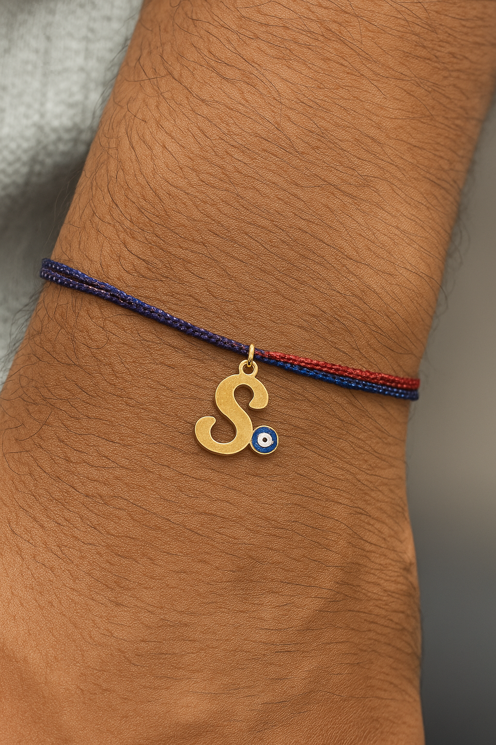 A-Z Letter Evil Eye Thread Rakhi Lumba+Free Necklace chain