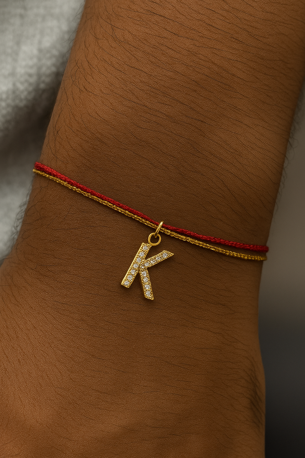A-Z Letter AD Red Thread Rakhi Lumba+Free Chain