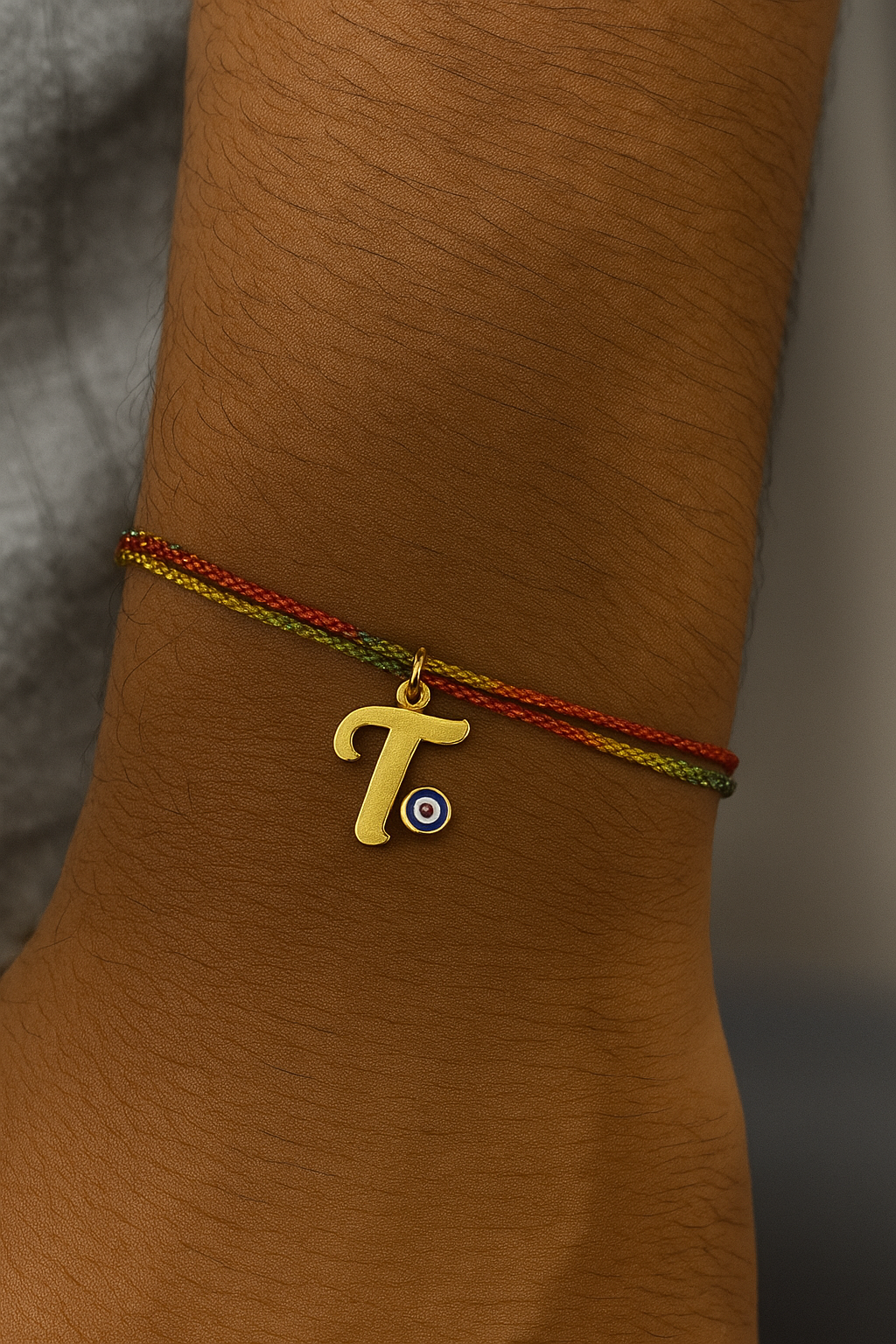 A-Z Letter Evil Eye Thread Rakhi Lumba+Free Necklace chain