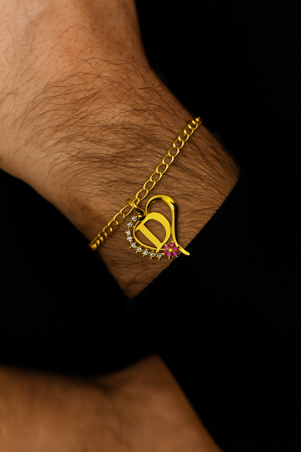 A-Z Letter Heart Rakhi Lumba Bracelet
