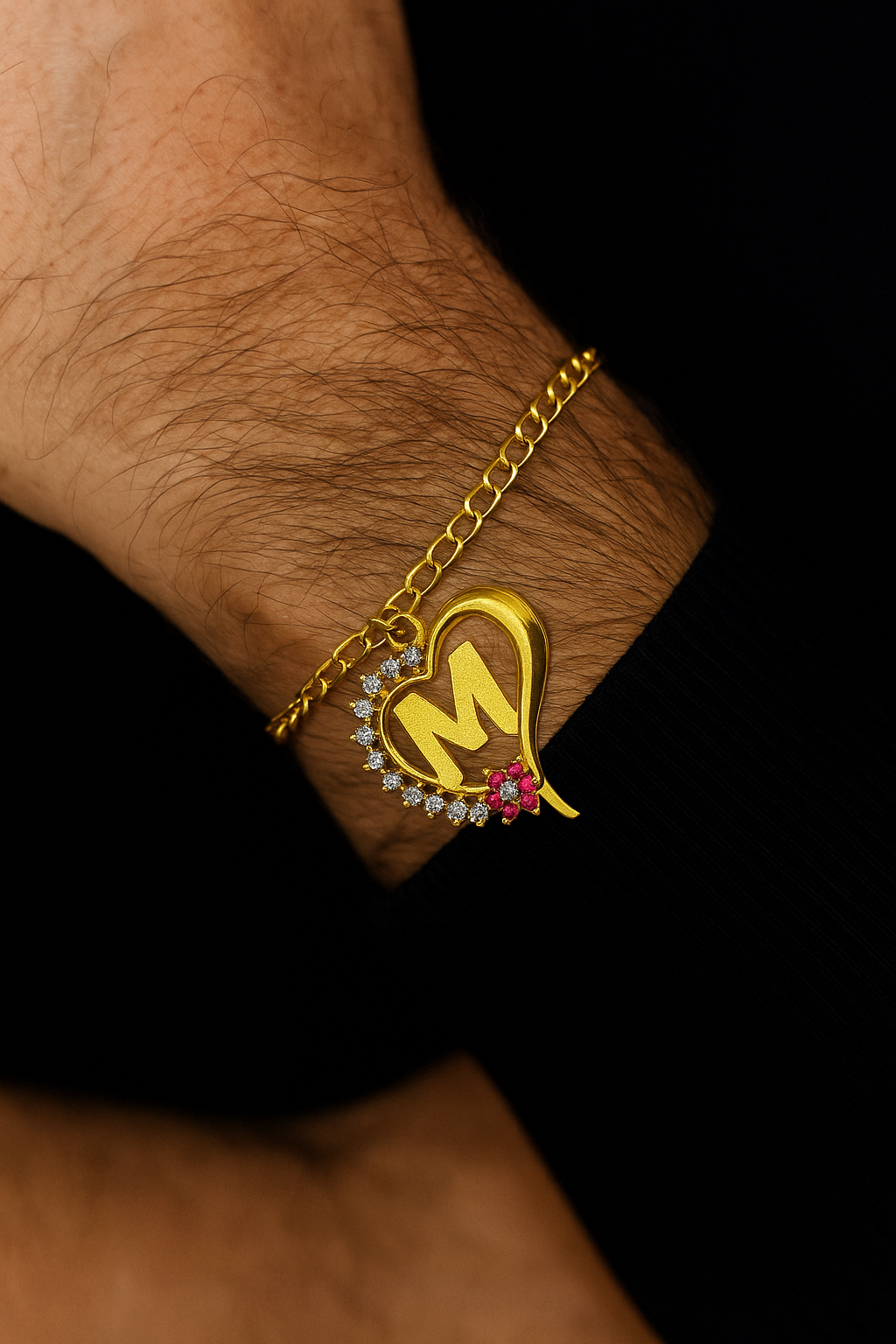 A-Z Letter Heart Rakhi Lumba Bracelet