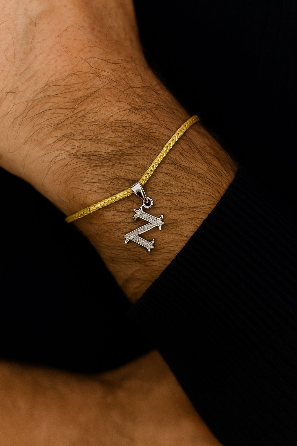 A-Z Roman Letter AD Thread Rakhi Lumba+Free Necklace Chain
