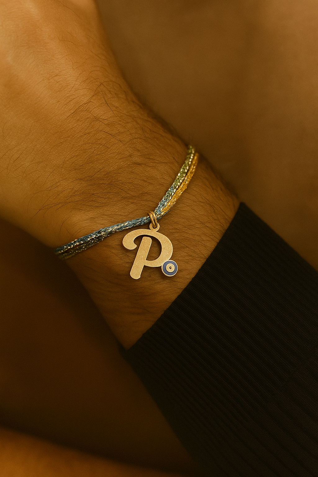 A-Z Letter Evil Eye Thread Rakhi Lumba+Free Necklace chain