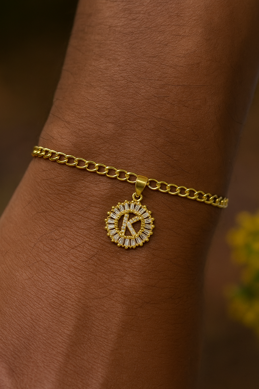 A-Z Letter Diamond Rakhi Lumba Bracelet+Free Necklace Chain