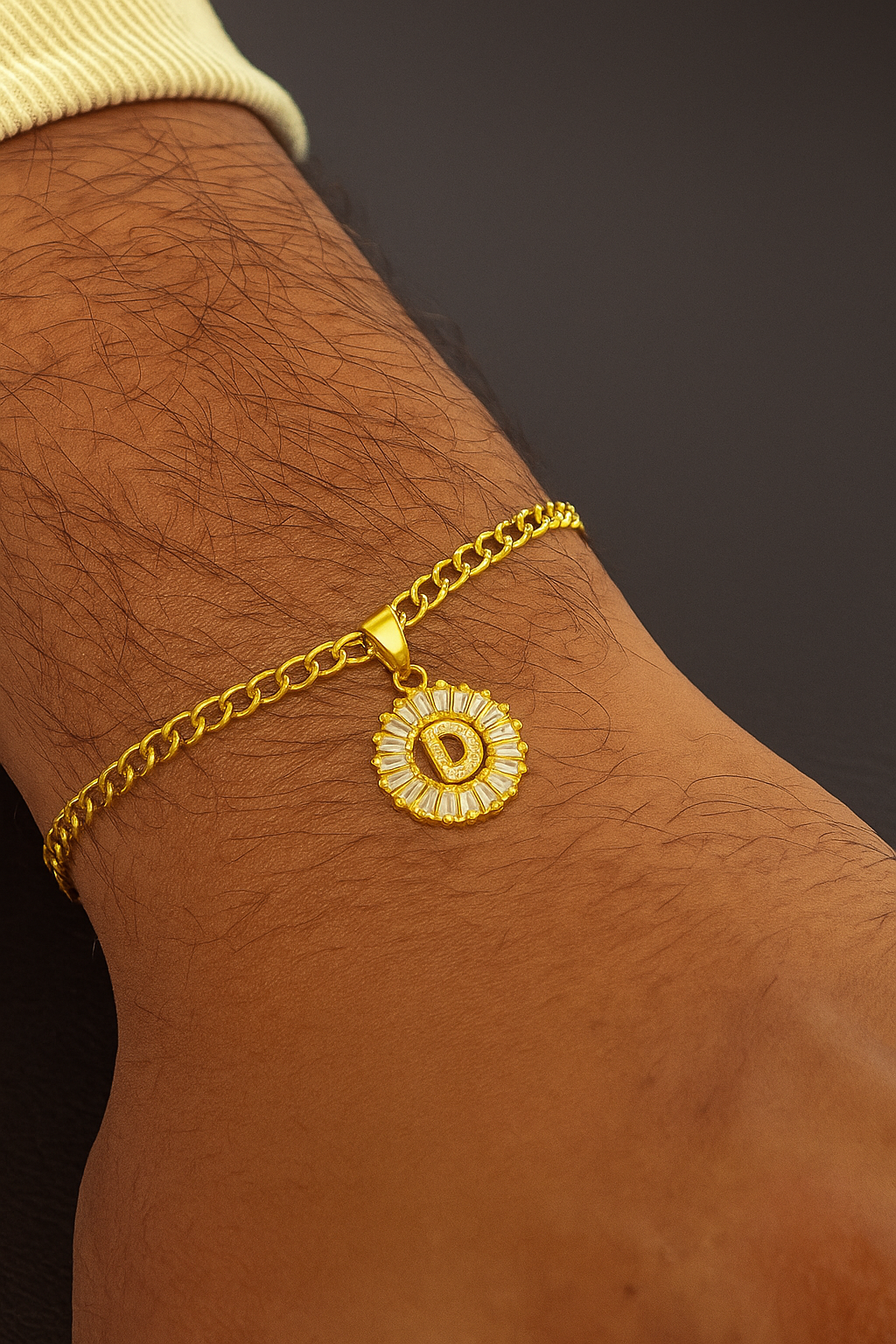 A-Z Letter Diamond Rakhi Lumba Bracelet+Free Necklace Chain