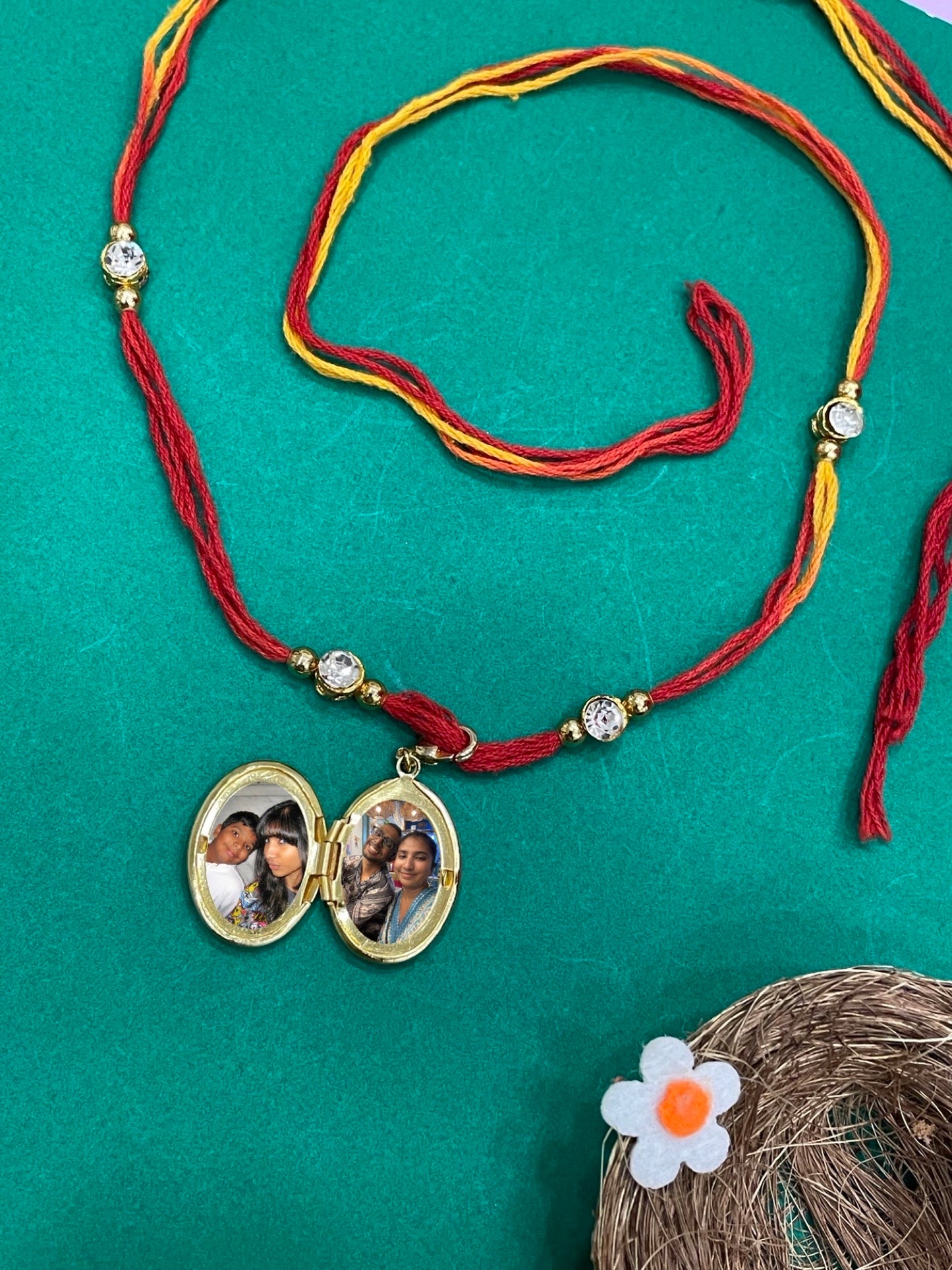 (Set of 2) Photo Frame/Lumba & Rakhi +2 Free Chains