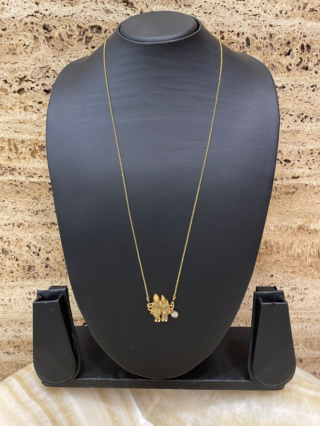 Maharashtrian Long Mangalsutra With Radha Krishna Pendent & Dangler American Diamond Heart Pendent Designs