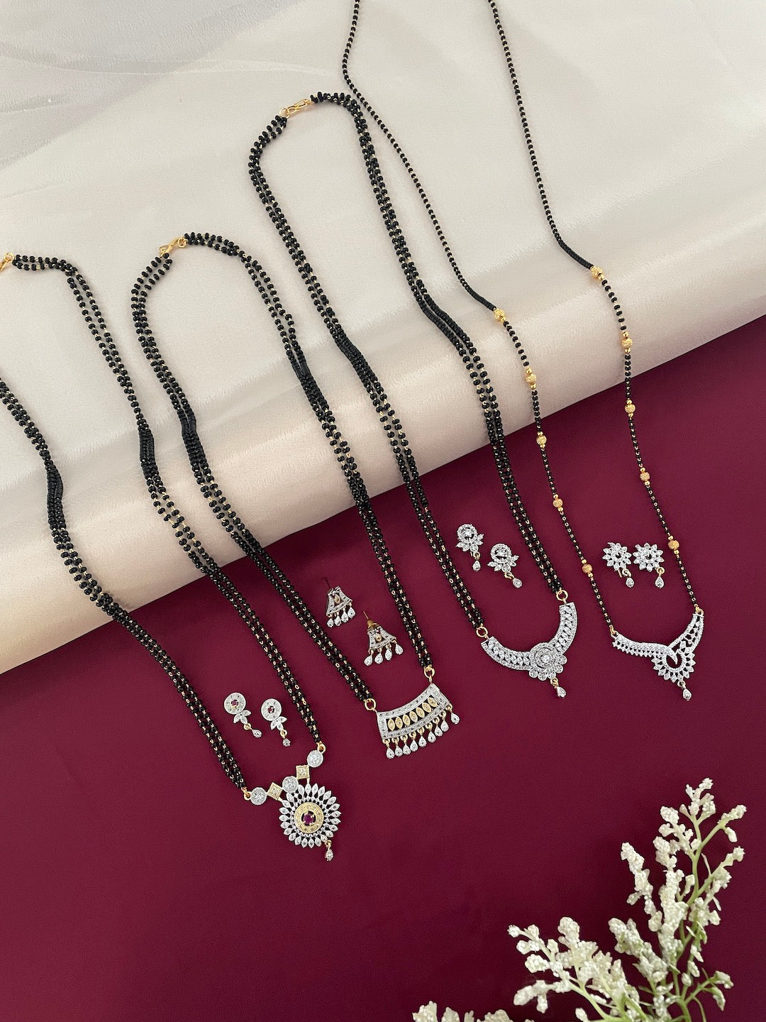 Combo Set of 4 American Diamond Mangalsura Sets