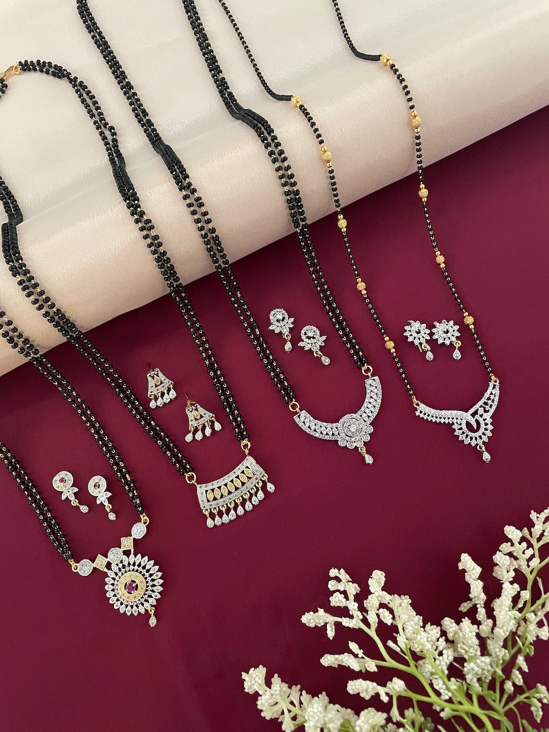 Combo Set of 4 American Diamond Mangalsura Sets