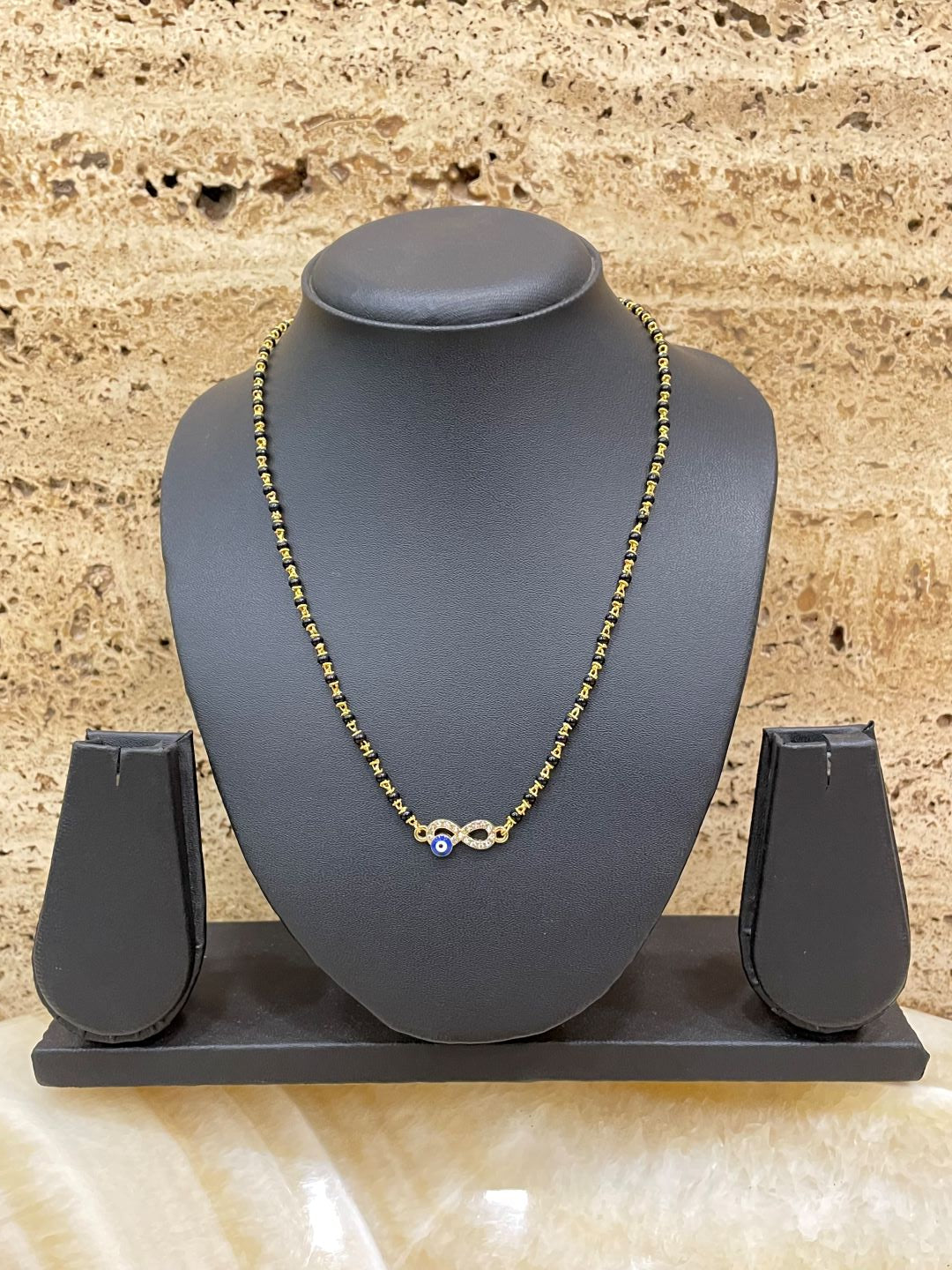 Short Mangalsutra/Necklace With a Infinity Blue Evil Eye Pendant
