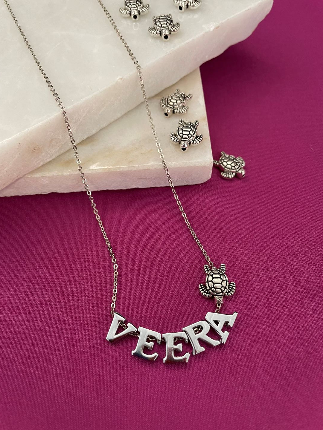 Custom name deals charm necklace