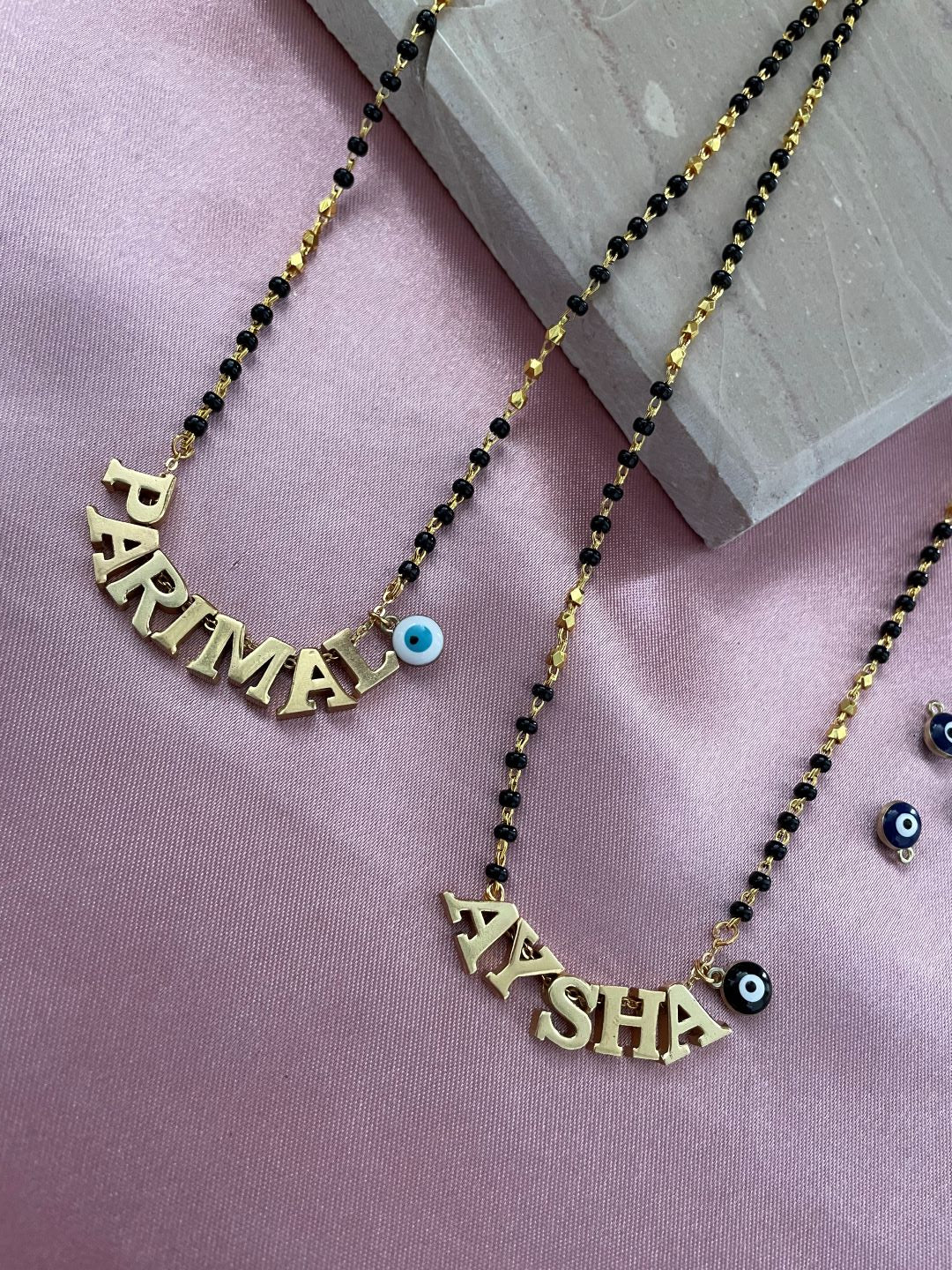 Name Mangalsutra with Evil Eye