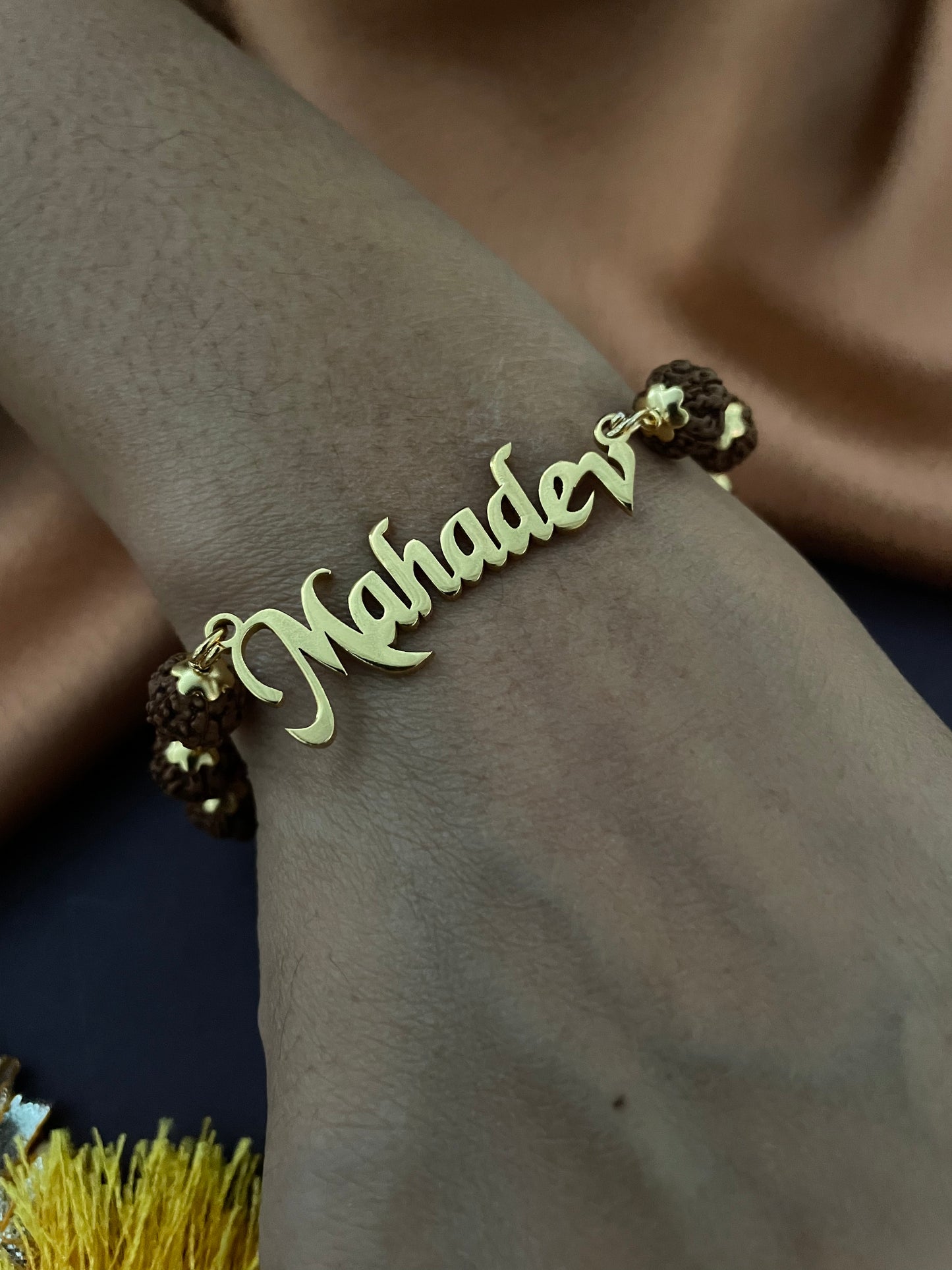 Gold/Silver Plated Mahadev Pendant Rudraksha Bracelet