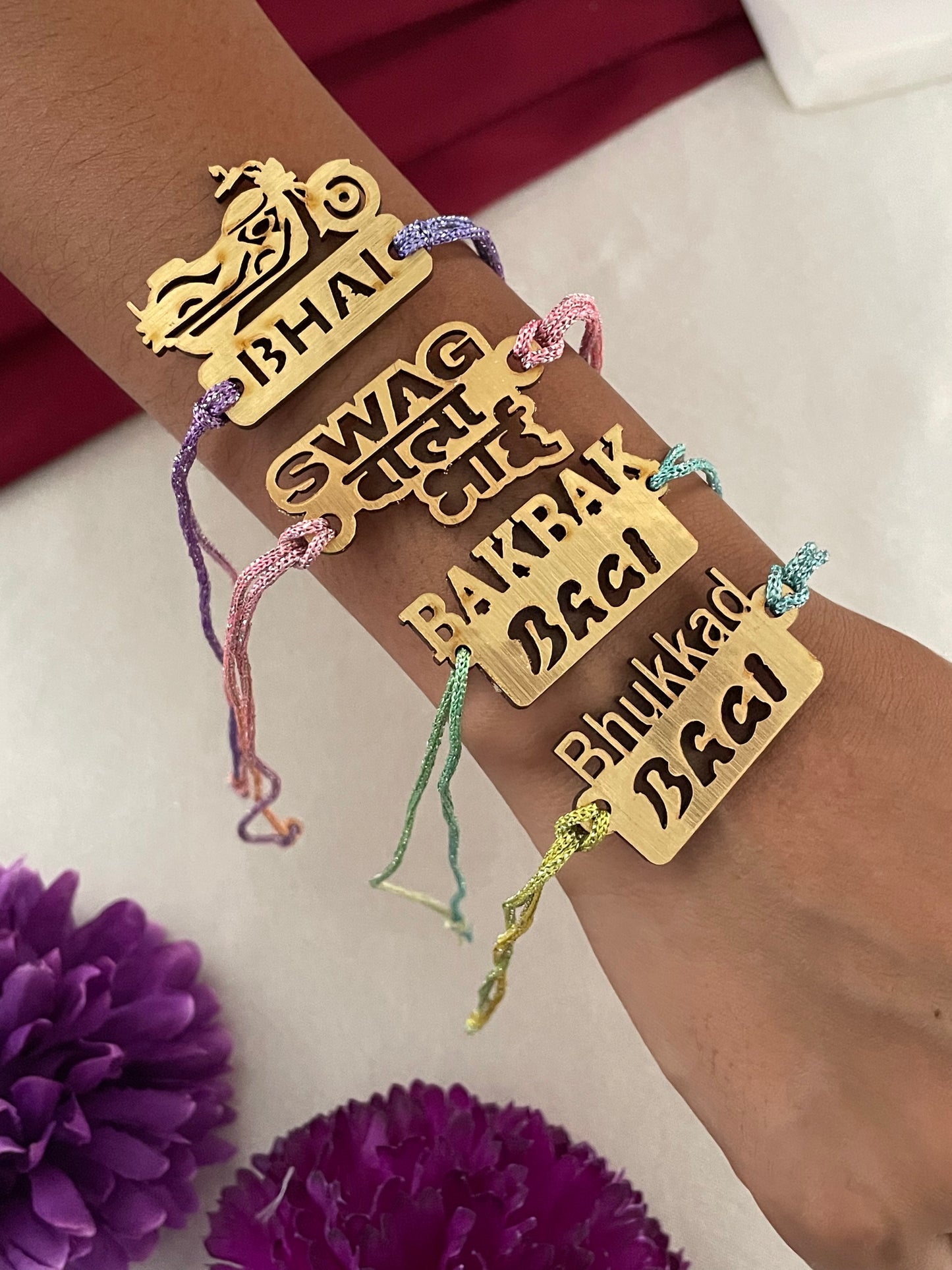 (COMBO of 12) Funky Slogan Rakhi Lumba