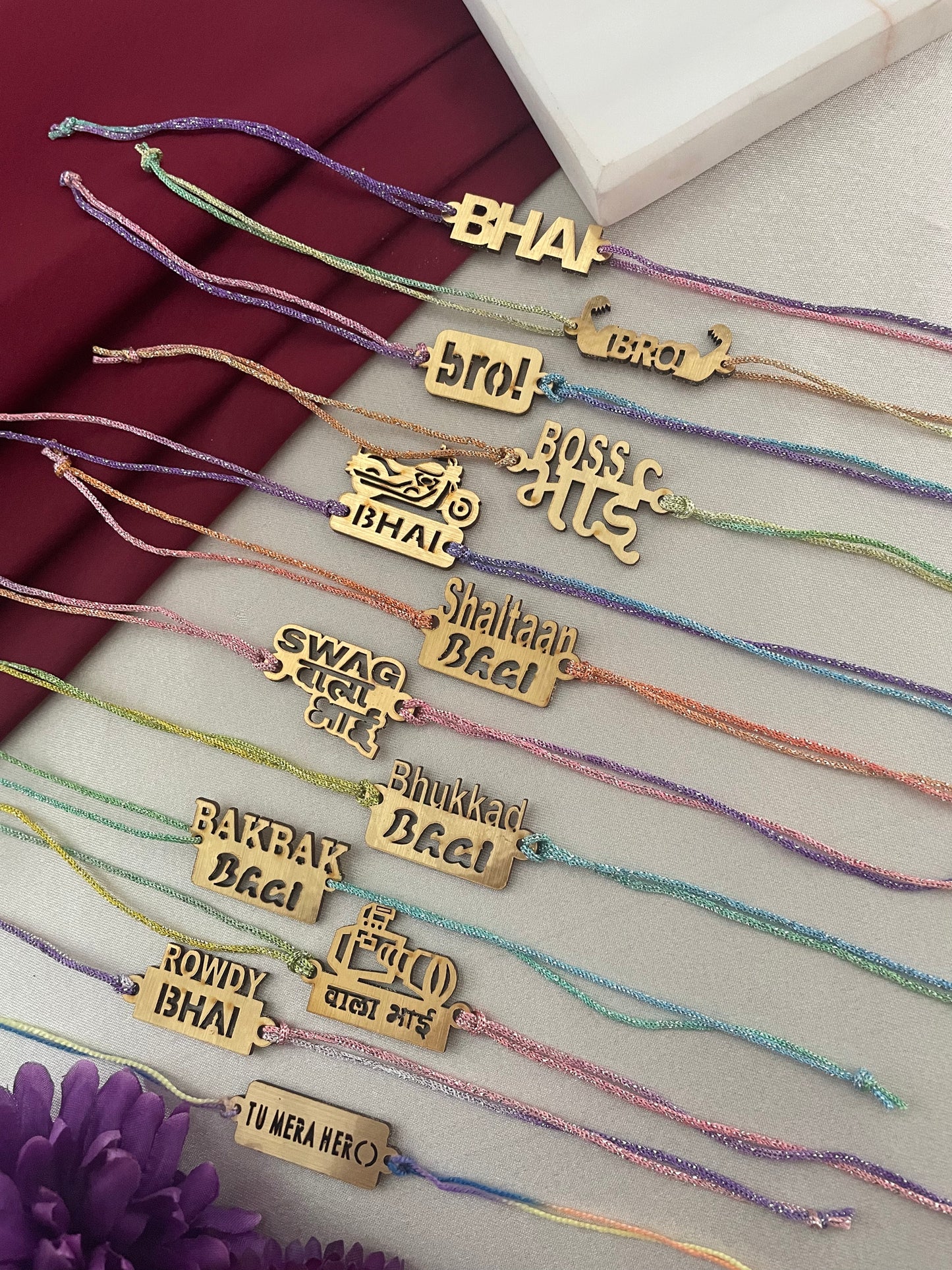 (COMBO of 12) Funky Slogan Rakhi Lumba
