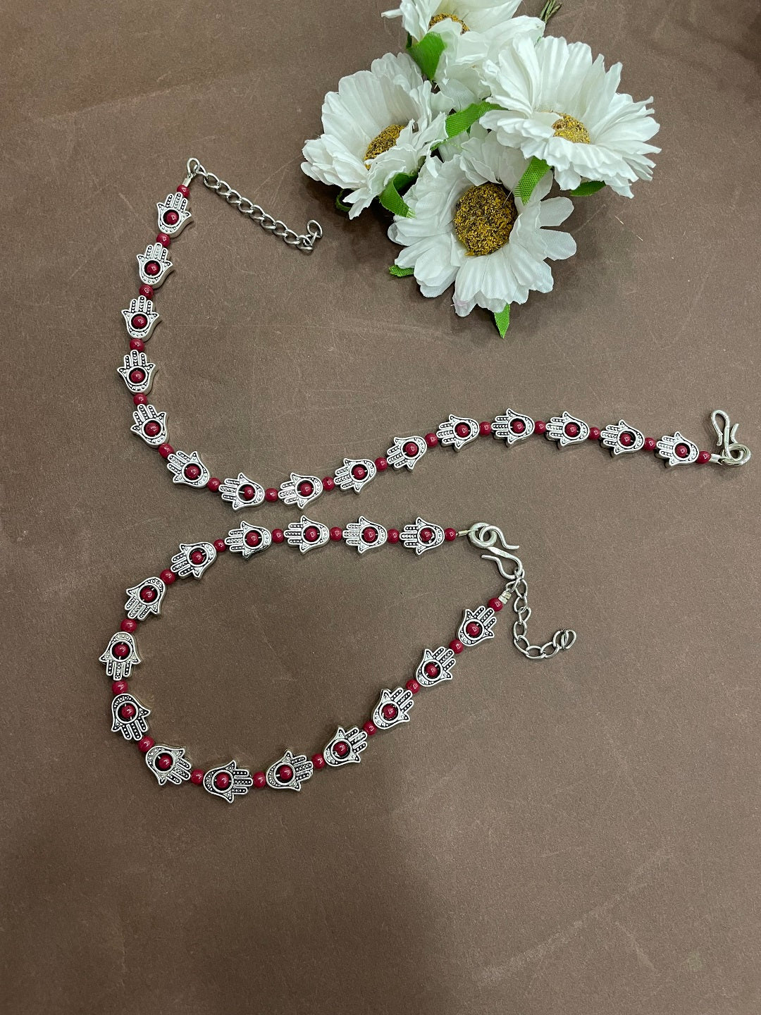 Antique German Oxidised Silver Anklets Hamsa beads Payal Silver Plating Pazeb Foot Jewellery