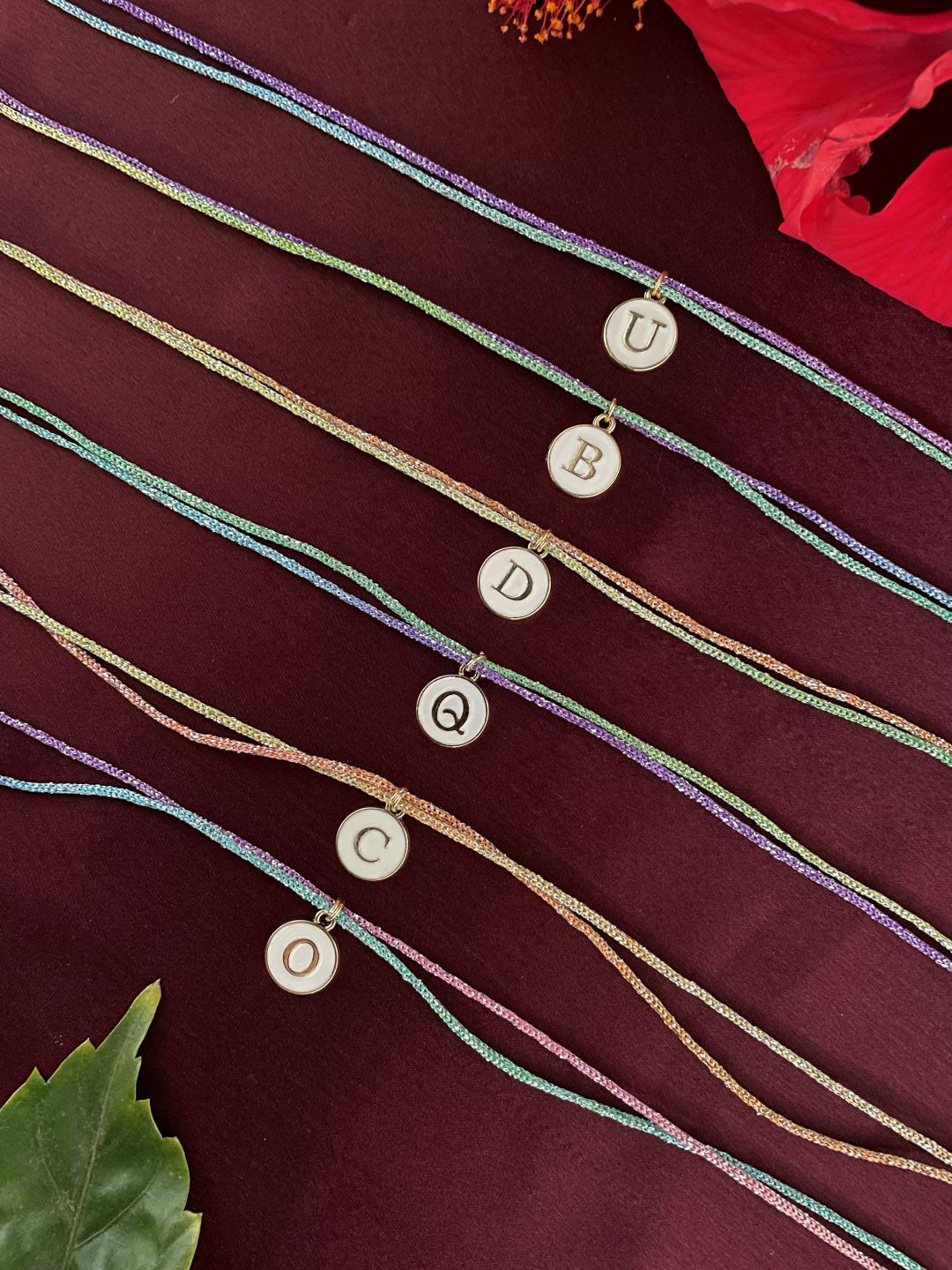 A-Z Letter White Coin Thread Rakhi Lumba
