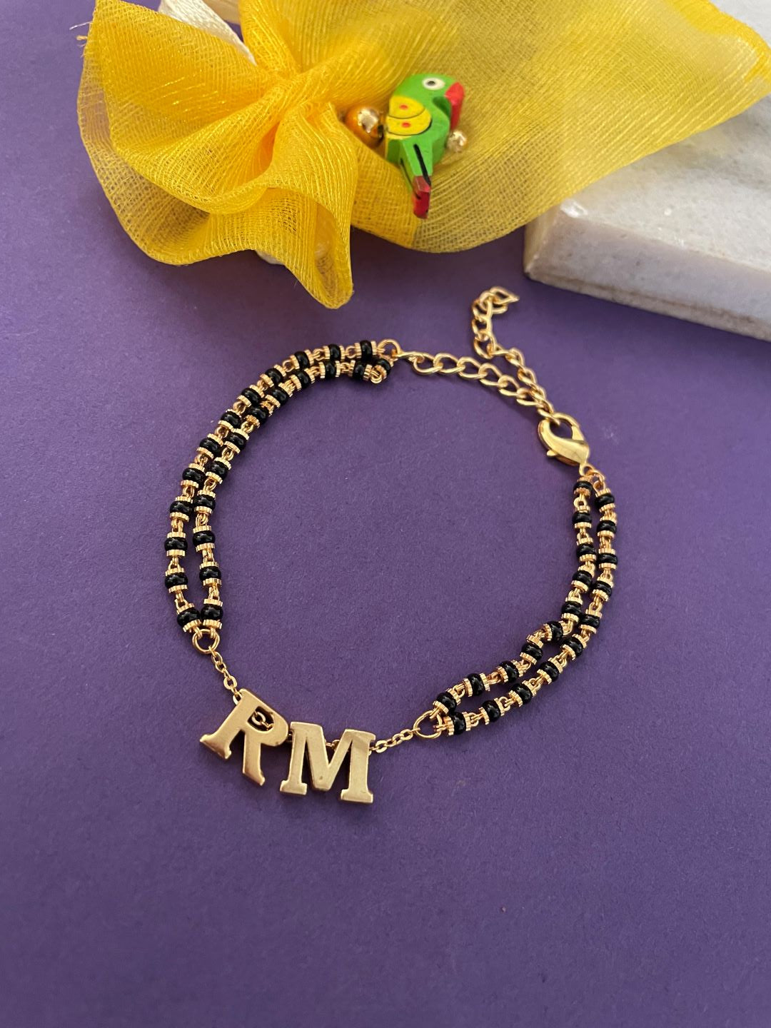 Mangalsutra bracelet sales with alphabet