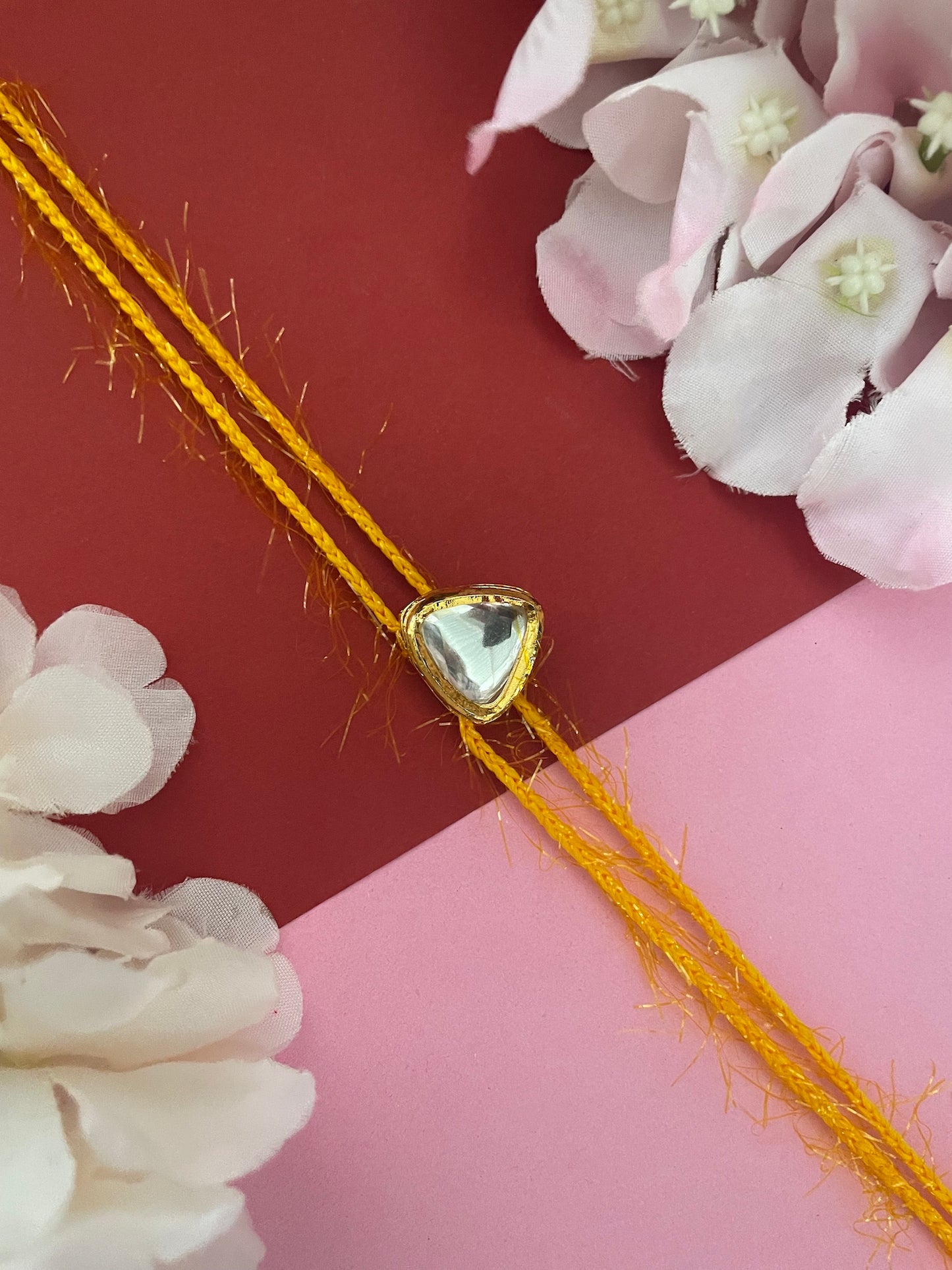 Big Triangle Kundan Rakhi Lumba