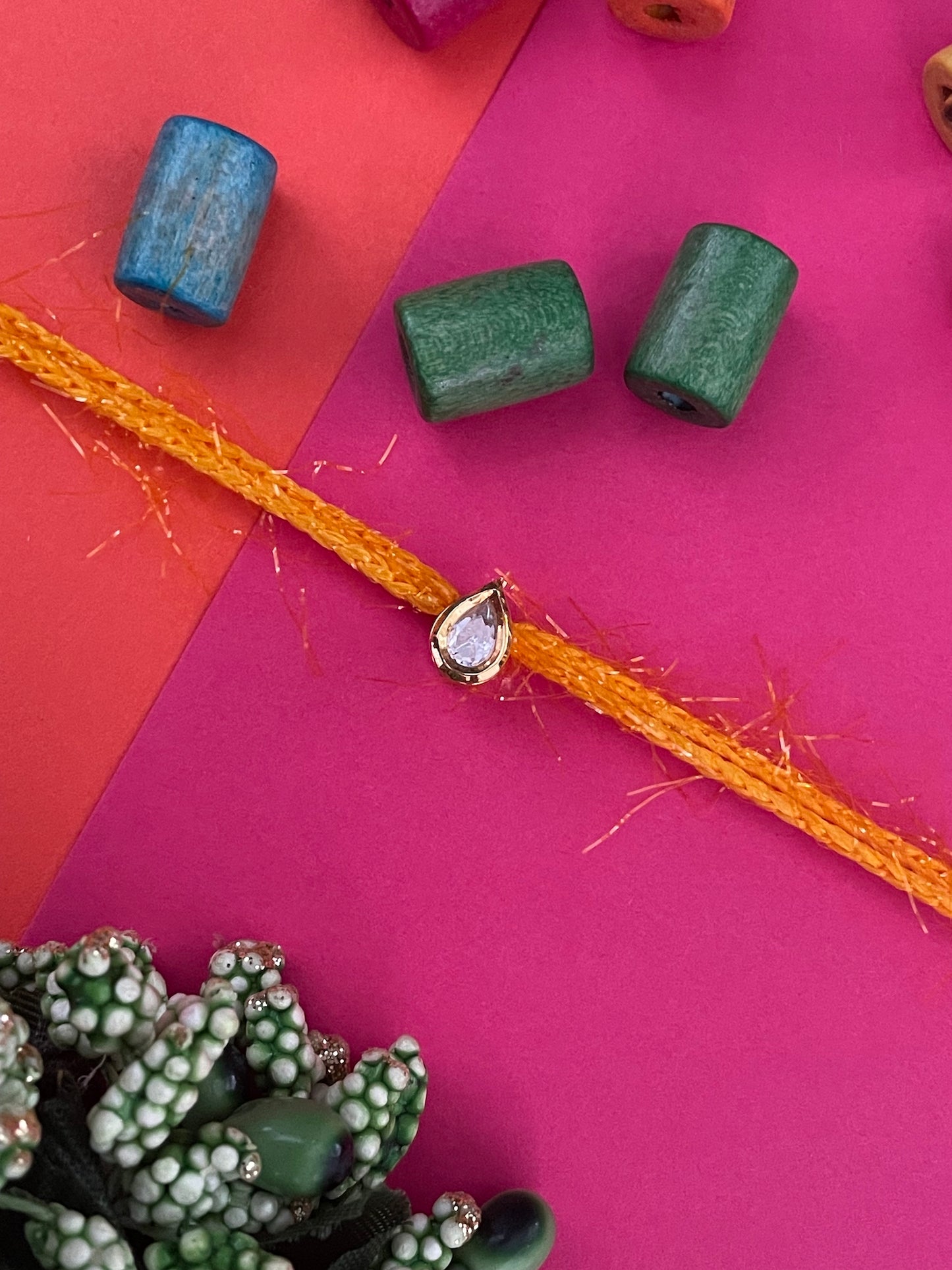 American Diamond Drop Rakhi Lumba