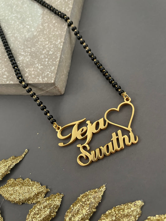 Personalised Pendant Necklace With 2 Names & Heart Locket