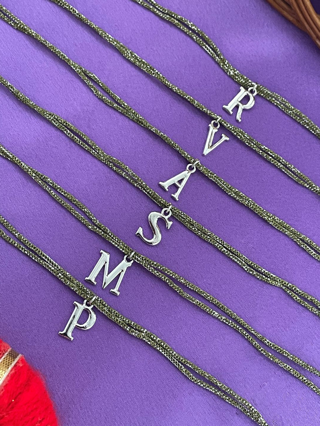 A-Z Letter Name Green Thread Rakhi Lumba