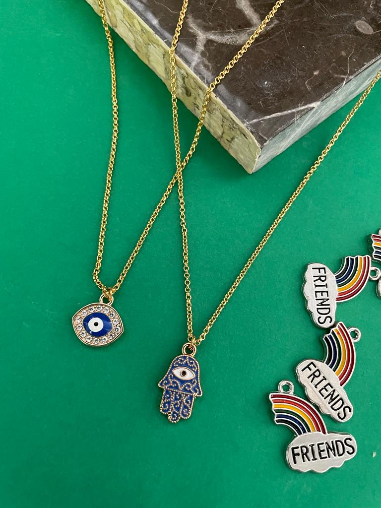 Evil Eye Charm Necklace Combo
