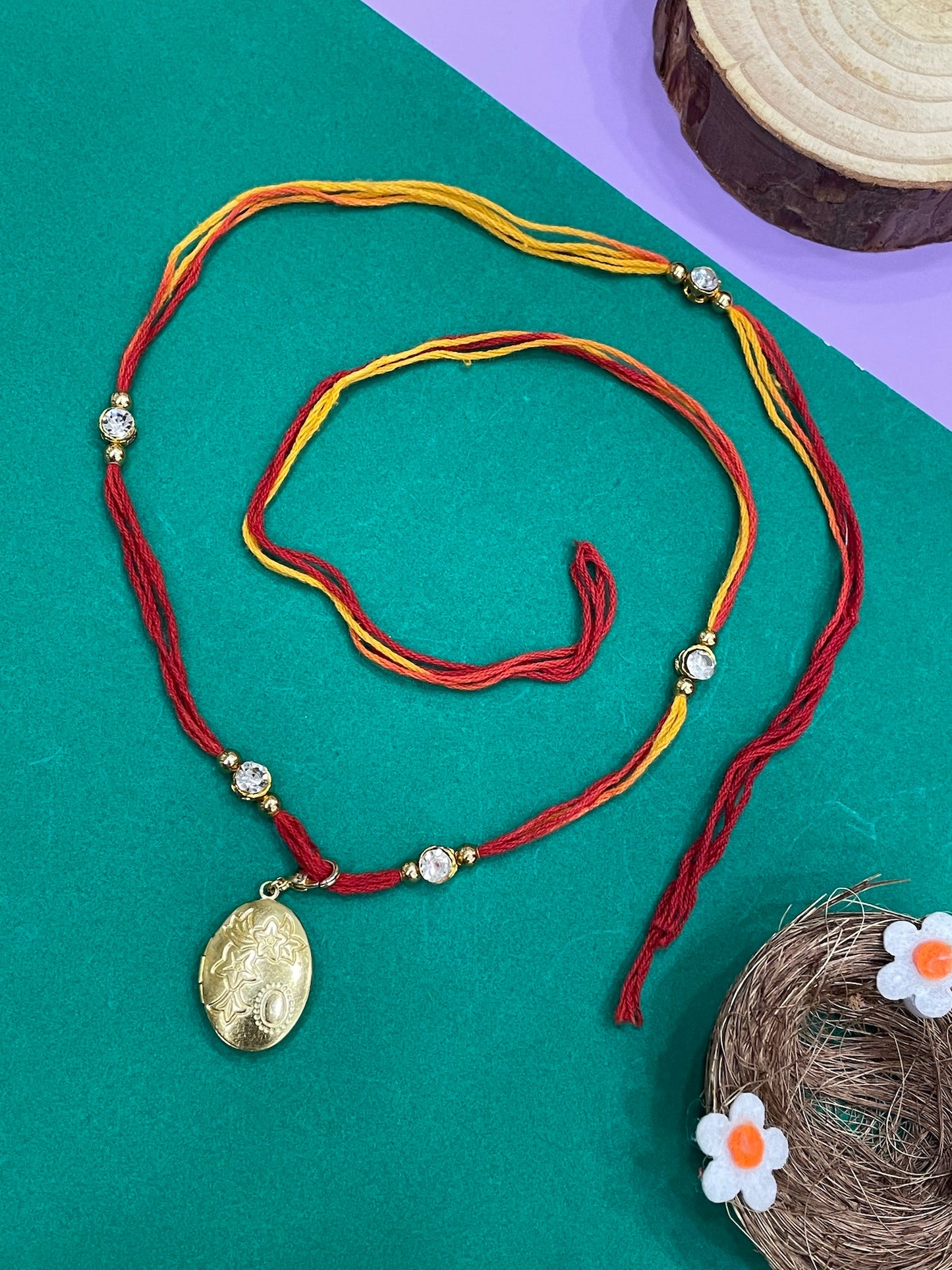 (Set of 2) Photo Frame/Lumba & Rakhi +2 Free Chains