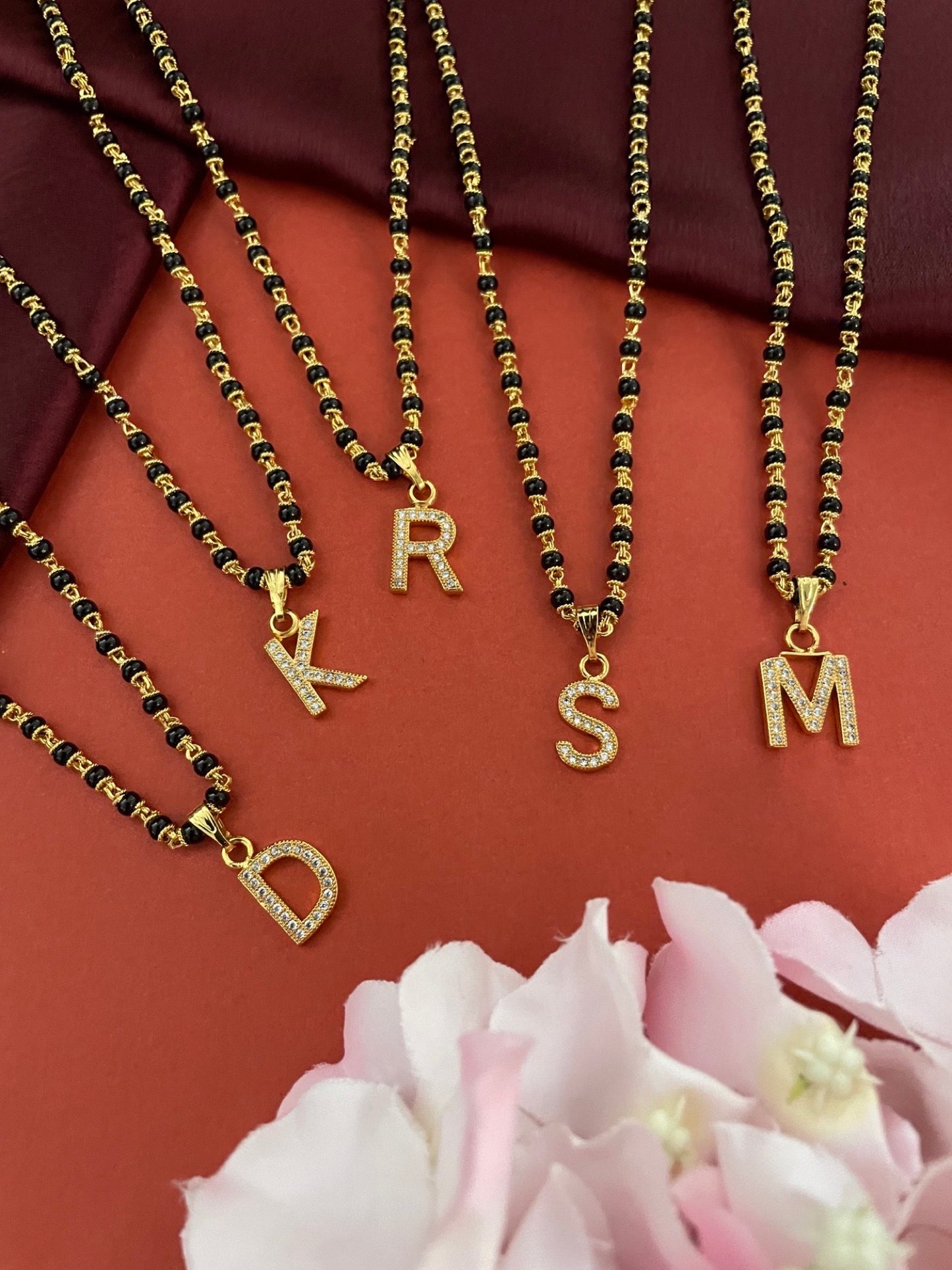 A TO Z Letter Alphabet Pendant Short Mangalsutra Name Mangalsutra Design For Women