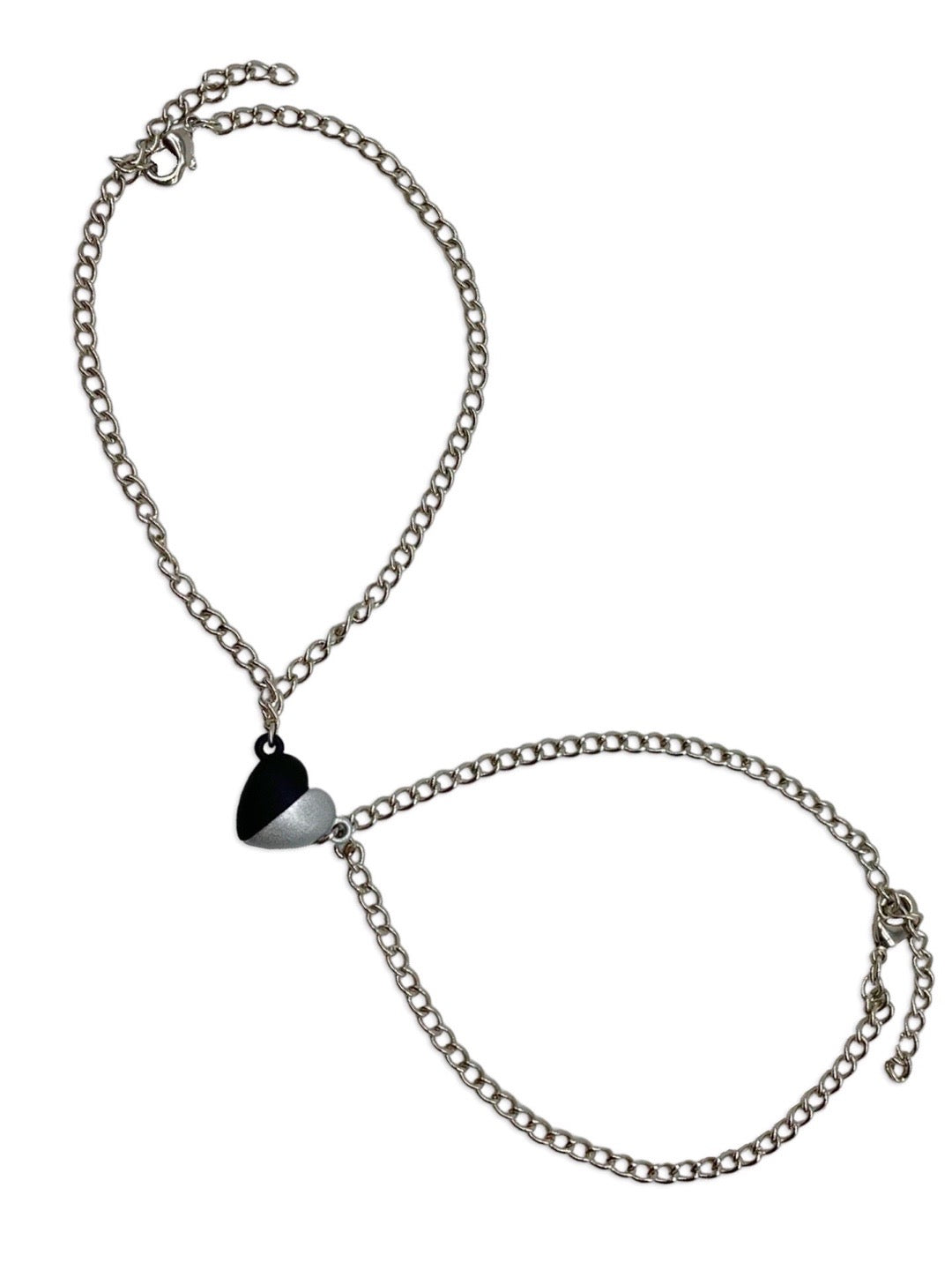 (Set of 2) Heart Hand Holding Magnet Bracelets