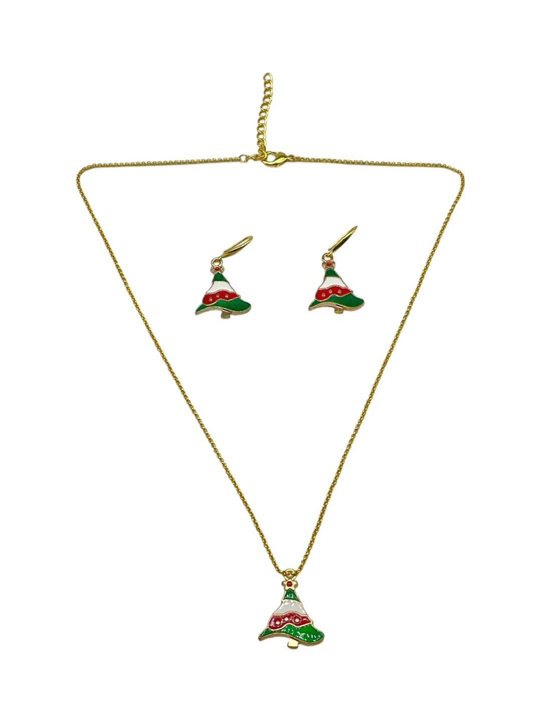 Christmas Tree Charm Necklace & Earrings