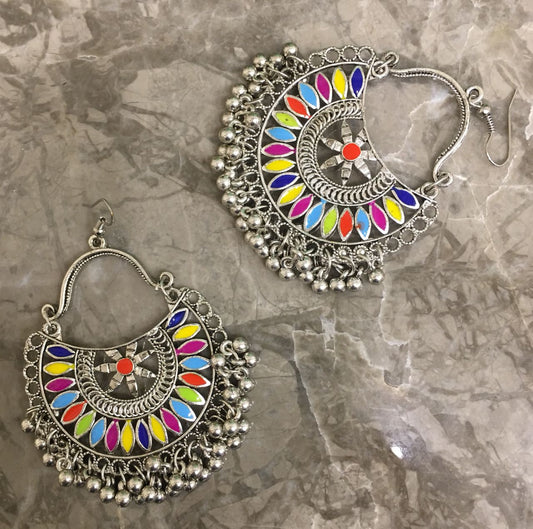 Beautiful Silver Plated Jingling Chand bali Earring for Women and Girl