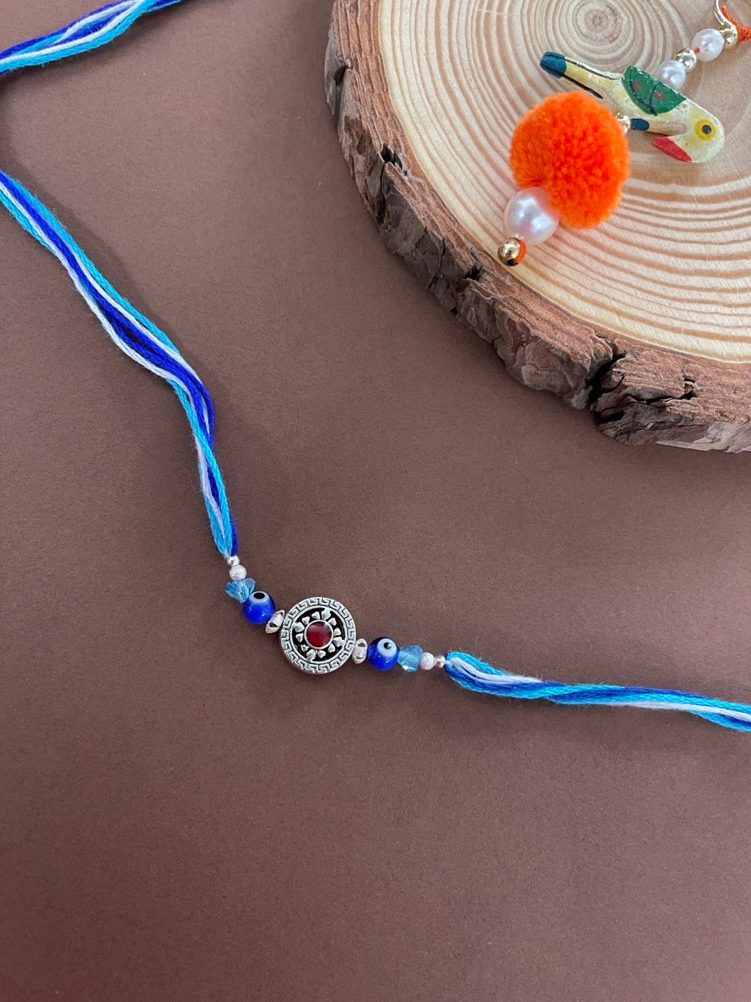 Colorful Evil-Eye Beads Rakhi | NRIRAKHI