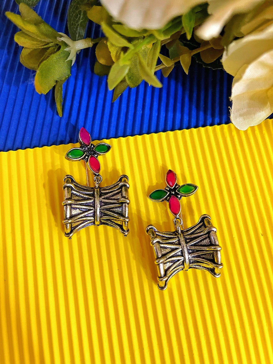 German Silver Oxidized Earrings