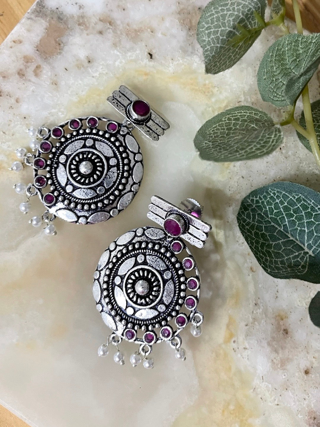 German Silver Oxidized Earrings