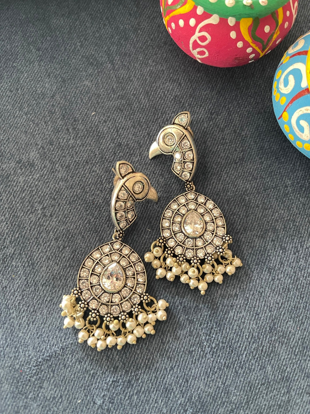 German Silver Oxidized Earrings