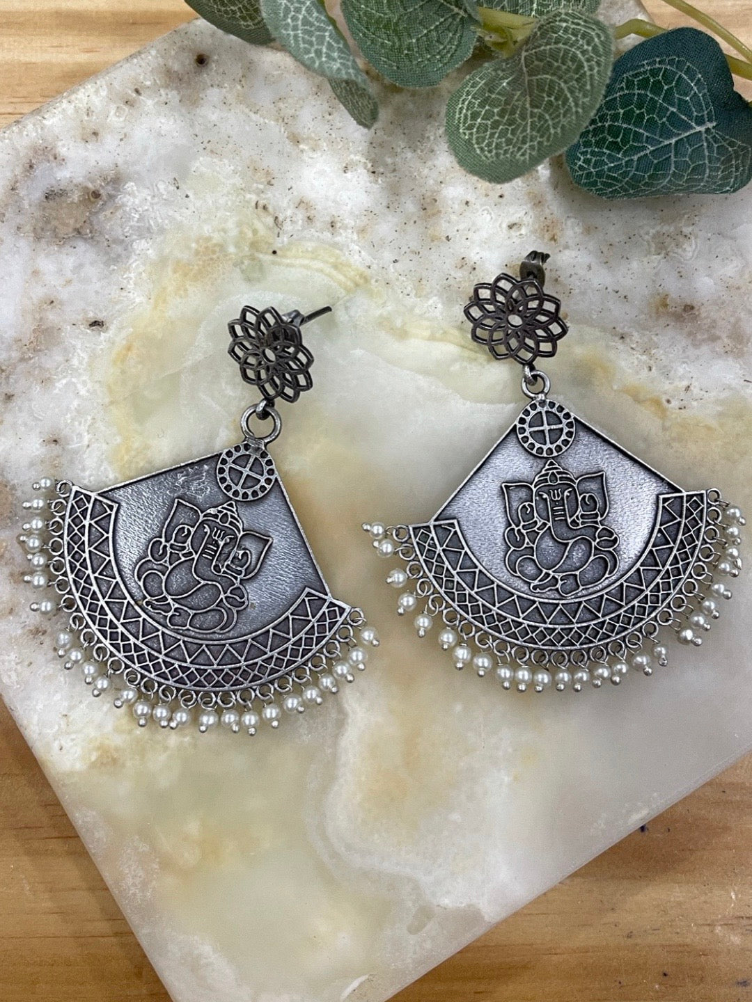 German Silver Oxidized Earrings